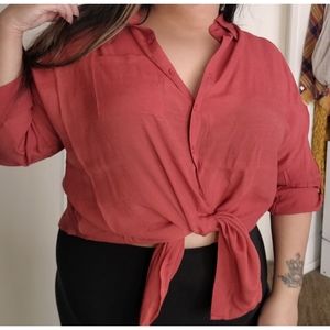 NWT torrid burnt orange button up shirt
